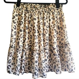 Drole de Copine Flowy Cream Black animal Print like Skirt Womens size M/L
